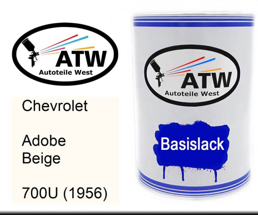 Chevrolet, Adobe Beige, 700U (1956): 500ml Lackdose, von ATW Autoteile West.